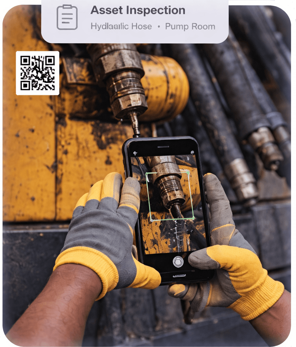 Scan the asset. Open the right inspection. Capture proof. product view